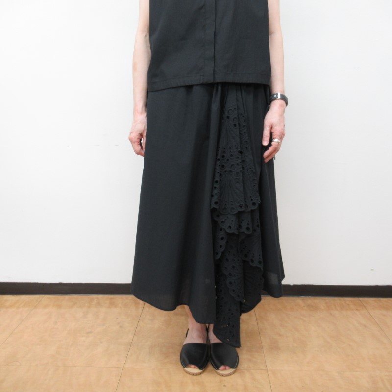 【SALE】 LIYOCA コットンスカラップレーススカート /BK19